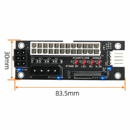 4 in 1 Molex 4Pin/SATA/ATX 6Pin/4Pin Dual PSU Multiple Power Supply Adapter - Picture 4 of 5