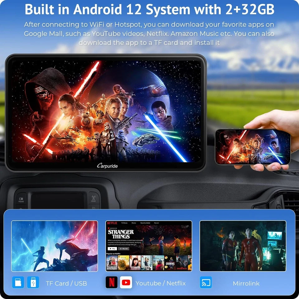 Carpuride W701plus Carplay Inalámbrico Y Android Auto Y Android 12.0 Con 4+64 Gb - Imagen 3 de 4