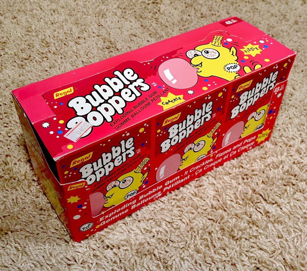 Vintage 1992 Zeta Espacial BUBBLE BOPPERS Bubble Gum Display Box