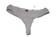 LADIES SIZE LARGE GRAY RIBBED LIKE MATERIAL THONG 1000000386 nwt