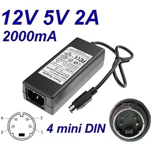 Cargador Corriente 12V 5V 2A 4 PIN DIN LACIE F.A. Porsche Design IDE 250GB | eBay