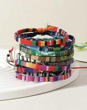Boho Woven Bracelet Set Of 12