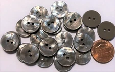 24 Grey Green Pink Blue Iridescence Plastic Buttons 15mm Just Over 9/16" 4734