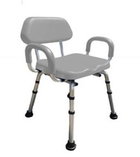 ComfortAble tm Deluxe Shower Bath Chair PADDED with Armrests SOLID GRAY