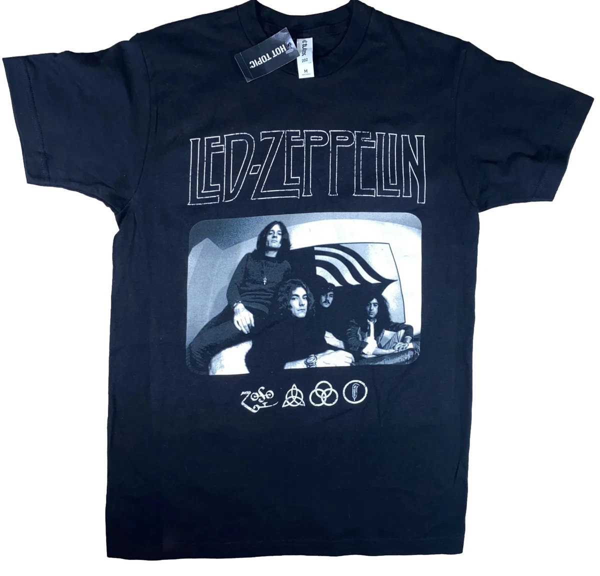 Official Led Zeppelin ZOHO Icon Band Logo Photo T Shirt Mens Size M Hot Topic