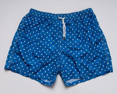 Fedeli $235 NWT Blue White Polka Dot Print Bathing Suit Swim - Main Image