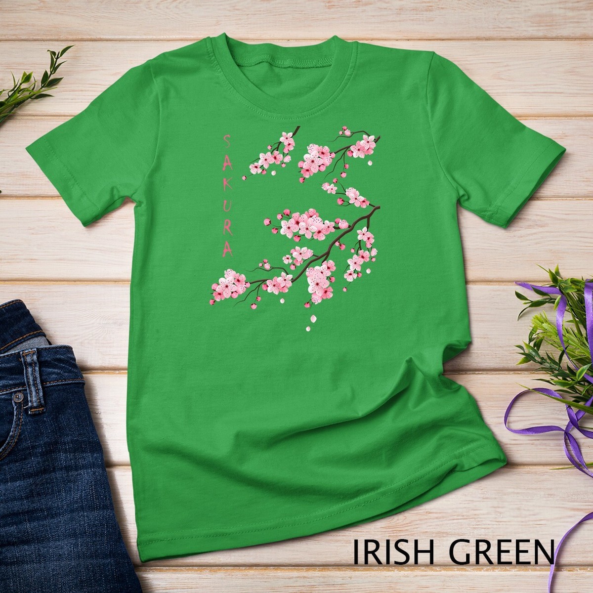 Vintage Sakura Cherry Blossom Japanese Graphical Art Unisex T