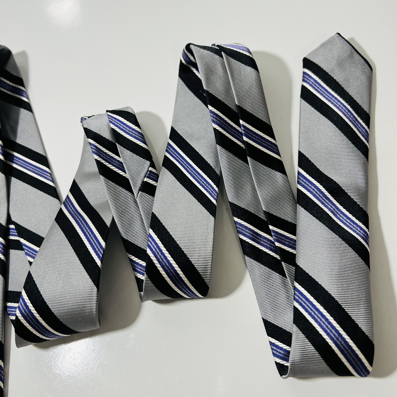 Robert Talbott Carmel Silver,Black,White&Purple S… - image 12