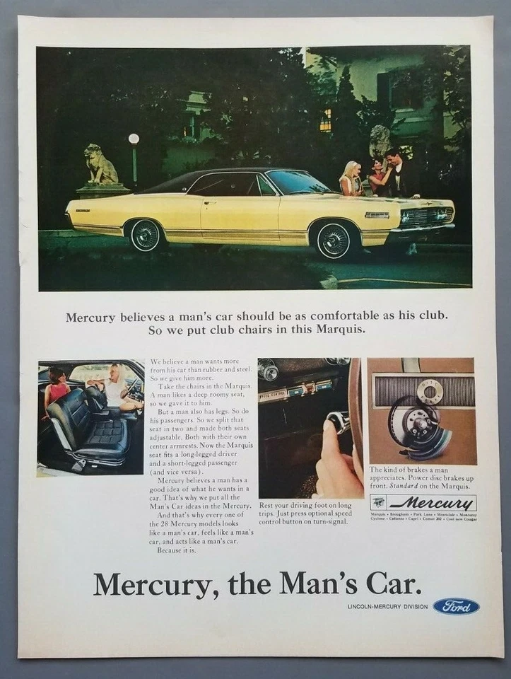 1967 Mercury Marquis Car Photo Yellow Print Ad  - Image 2 of 2