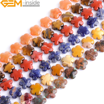 Assorted Plant Flower Natural Semi Precious Charms Beads Jewelry Making 15 