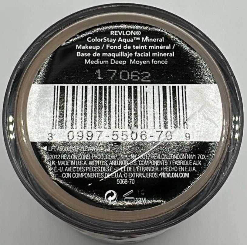 Revlon Colorstay Aqua Mineral Makeup ~ 0.35 OZ ~ 70 Medium Deep ~ SEALED ~ RARE - Image 3 of 3