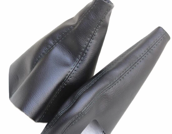 Fits 91-99 Mitsubishi 3000GT Real Leather Manual Shift & EBrake SET Black Stitch Foto 3 de 4