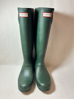 Hunter Women's Original Tall Rain Boots - Green Size 9 Wellies Waterproof