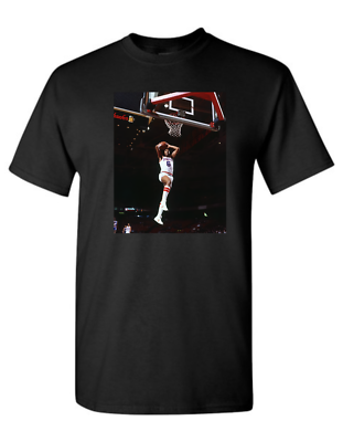 DR J Julius Erving slam dunk Graphic Printed T Shirt sz S - 3XL