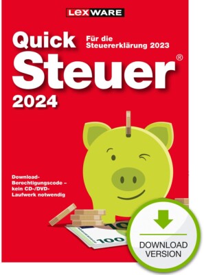 Lexware QuickSteuer 2024 Vollversion Steuererklärung / Jahr 2023 ESD Download