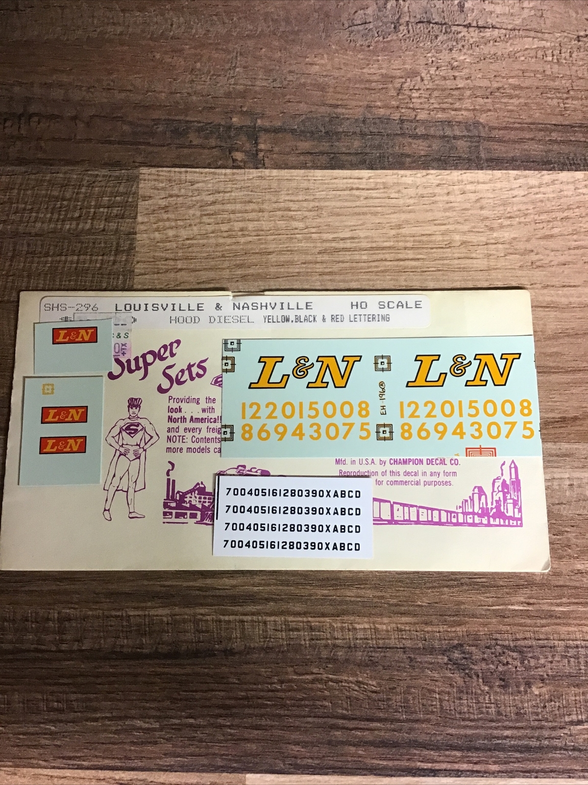 Champ Decals HO Scale SHS296 Louisville & Nashville Hood Diesel Super