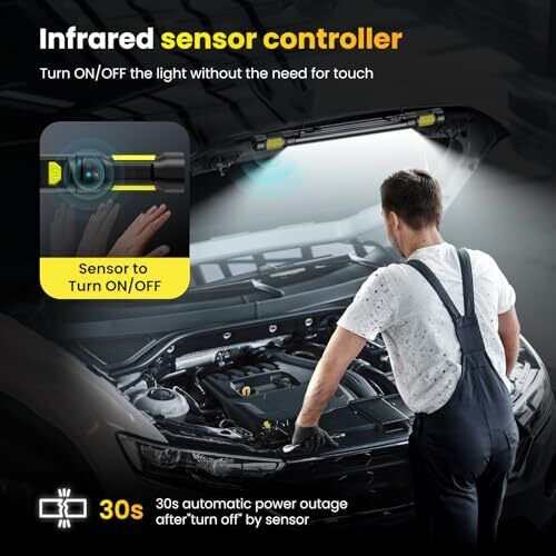 Arbeitsleuchte【AUTO ON/Off】3000LM LED Magnetische Arbeitslichtleiste 5200mAh Unter Gelb - Bild 5 von 7