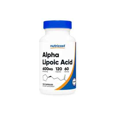 NUTRICOST Alpha Lipoic Acid 600mg 120 Caps, 60 Servings - EXP 11/2028