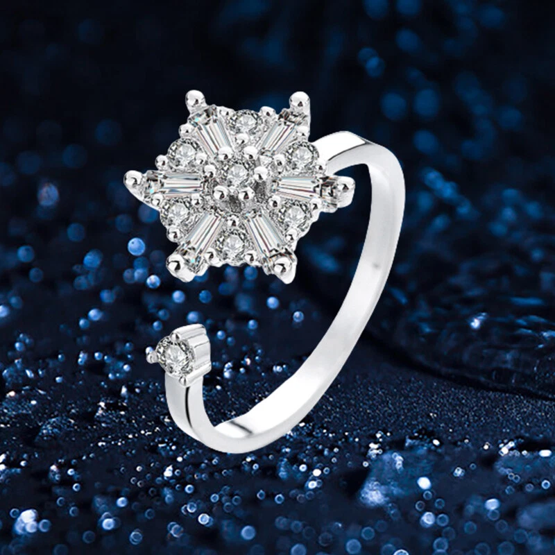 1Pcs Fidget Anxiety Rings for Women Men Adjustable Open Ring
