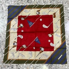 MAN HANKY CLASSIC VTG COTTON POCKET ART SQUARE POLOCLUB 1879 SPORT-GAME 19   P99