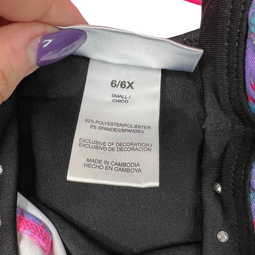 Freestyle by Danskin Girls Gymnastic Leotard Geometric Cutout Back Small 6/6X - 第 6/6 張圖片