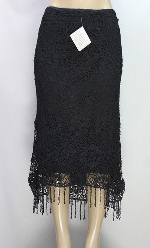 Kroshetta by Papillon Women's Lined Crochet Skirt Black Size XL - Picture 2 of 7