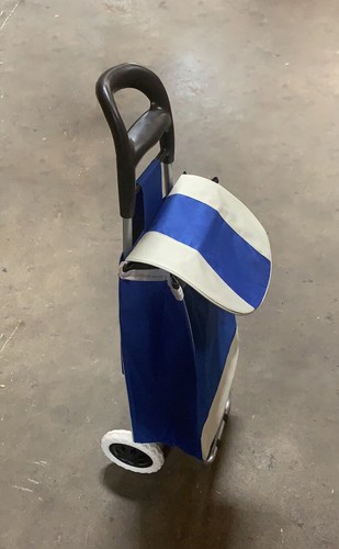 Shopping Trolley Oxford Fabrics Bag Cart Luggage 2 Wheels Folding Basket Blue AU - Picture 7 of 12