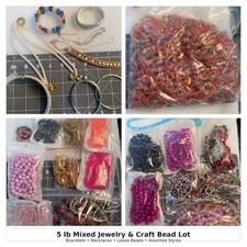5 lb Mixed Jewelry Craft Bead Lot Bracelets Necklaces Resellers lot