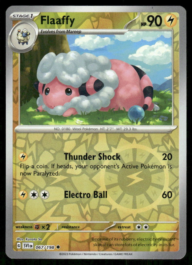 Flaaffy Scarlet & Violet Base Set [067/198] Uncommon Reverse Holofoil NM Pokemon