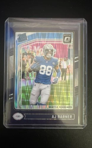 2024 Panini Donruss Optic - Rated Rookie AJ Barner #204 Purple Shock Prizm (RC)