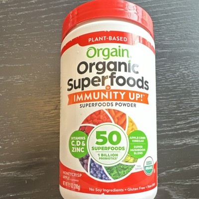 Orgain Immunity Up Superfoods Powder Honeycrisp Apple Vitamin C D Zinc 7.9oz
