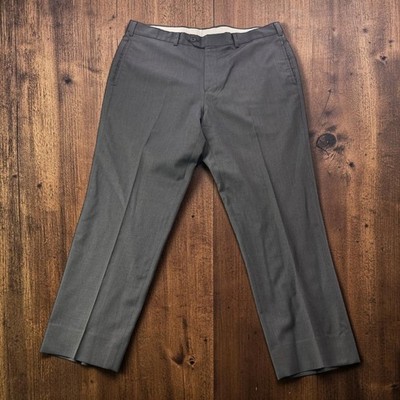 Brooks Brothers Regent Fit Grey Wool Blend Dress Pants Mens W36 L26 Flat Front