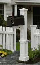 Mayne Newport Plus Mailbox Post White UV-Resistant 27"x56" Polyethylene