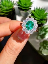 3.50Ct Natural Emerald & Diamond Solid 950 Platinum Engagement Luxury Ring