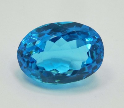 Natural Topaz 23.00 Ct Brazilian Blue Oval Cut Loose Gemstone A-1585