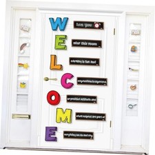 Welcome Classroom Door Decorations, Welcome Back to School Bulletin Board Black