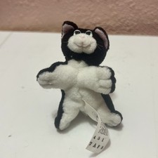 Vintage 1996 Galoob Pound Purries Mini Plush Black White Kitten 3inches 431-7AF8