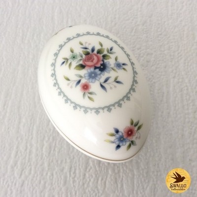 Wedgwood Rosedale Ei Schmuckschatulle - Bone China - vergoldet - klein 7 cm/2,7 Zoll