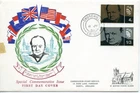 1965 CHURCHILL PHOS. GREAT BRITAIN QE2 ILLUS. FDC CHURCHILL OXFORD CDS FAULTS!