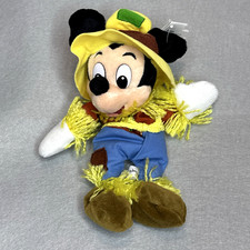 Mickey Mouse Scarecrow Disney World Bean Bag Plush 9" Stuffed Toy Animal