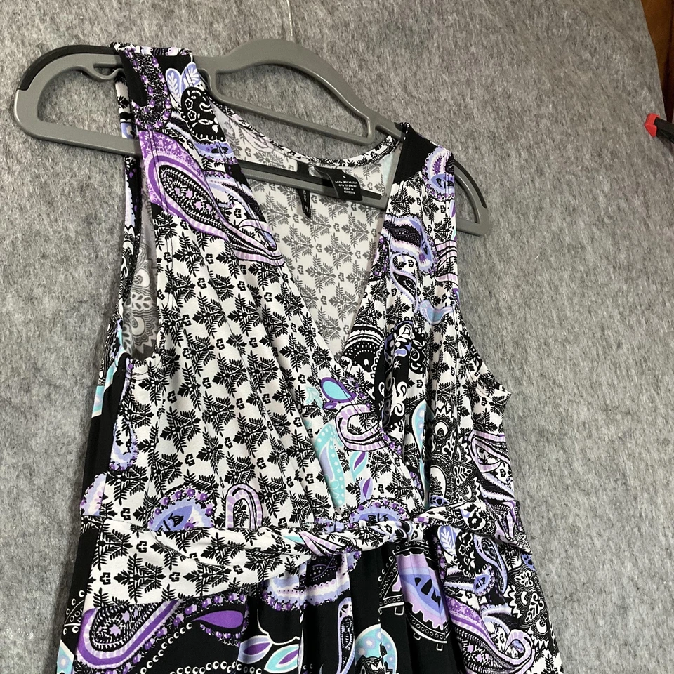 Vestido New Directions Mujer Pequeño Negro Púrpura Cachemira Sin Mangas Maxi Cuello en V Foto 4 de 4