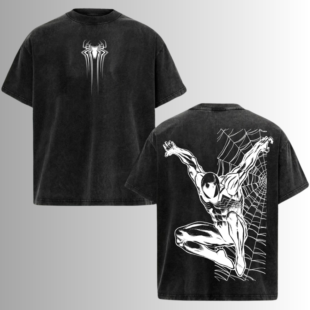 Spider-Man Shirt Heavy Cotton Black Suit Marvel Comics Graphic Tee Gift Birthday