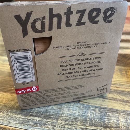 2016 Hasbro Yahtzee Rustic Travel Size Wood Dice Game - NEW SEALED - Picture 2 of 4