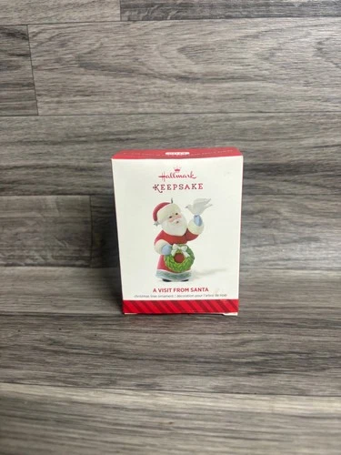 Hallmark Christmas Ornament Red Green Visit From Santa Keepsake Collectible 2014