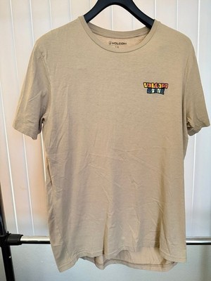Men s Volcom Tan Crew Neck Day Waves T-Shirt Size Large