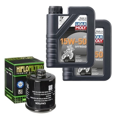 HiFlo Ölfilter Set LIQUI MOLY 15W-50 Off. 2L für Aeon Cobra 350 Bj.2010