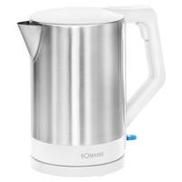 Bomann Wasserkocher Edelstahl 15L Bpa-Frei Einhandbedienung Weiß WKS 3002 CB