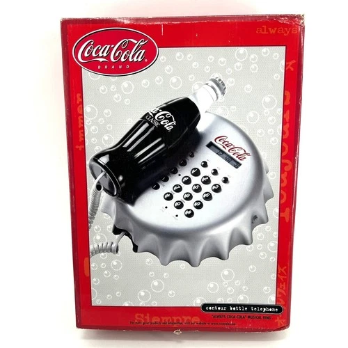 Coca-Cola Classic Contour Bottle Crown Cap Telephone Musical Ringer Vintage Phon