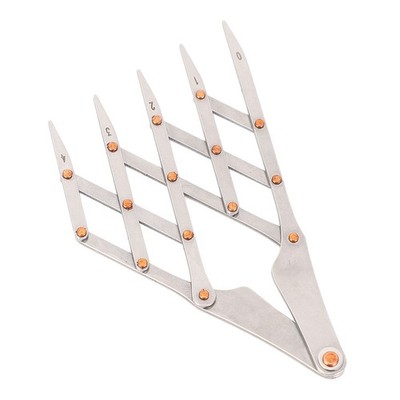 5 Teeth Without Lock Function Equal Distance Measuring Ruler Stainless Steel Equ