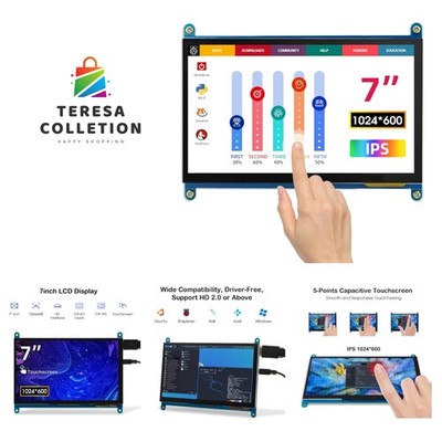 7 Inch 1024×600 Touchscreen for Raspberry Pi: IPS Capacitive Touch Screen LCD...